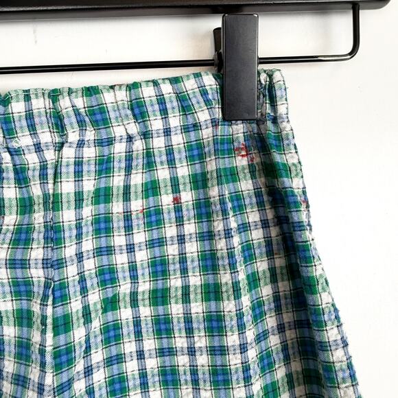 Vintage 90s Unbranded Green Blue Plaid Pants FLAWS Boys - 2 2T - Picture 6 of 9